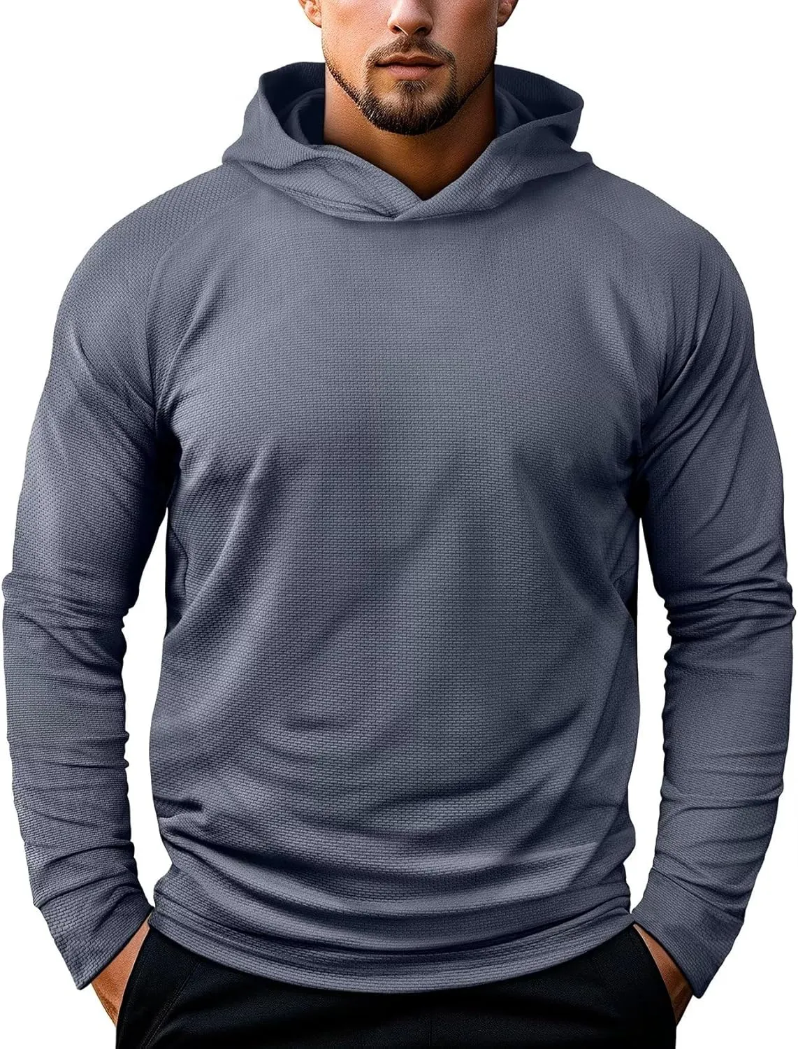 Zengjo Mens Pullover Hoodie Athletic Lightweight Hooded Workout Sweatshirt Moisture Wicking
