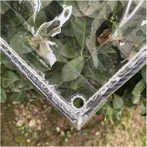 ZHANGQINGXIU Waterproof Tarpaulin, Heavy Duty Tarpaulin with Eyelets, Weatherproof PVC Waterproof Cloth for Outdoor Garden Pavilion Windproof, Adjustable (Color : Clear, Size : 1.2x2m)