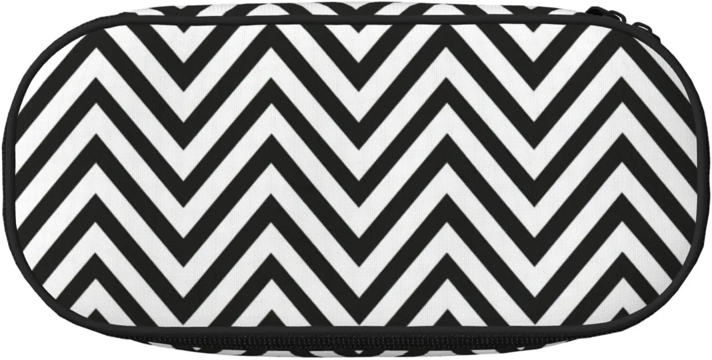 ZigZag Stripe Print Simple rectangle Pen bag Storage case for Office supplies,cosmetics,toiletries