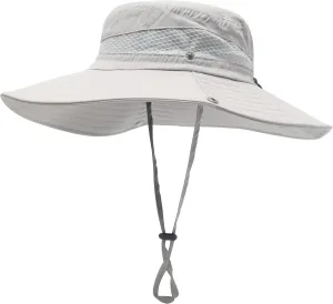 ZLYC Mens Waterproof Camo Sun Hat Wide Brim Packable Outdoor Mesh Fishing Bucket Hats