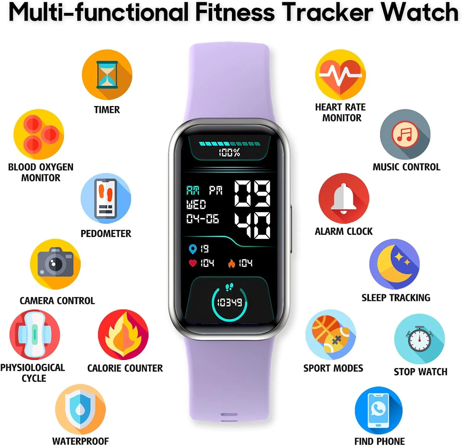 ZURURU Fitness Tracker with Blood Oxygen, 24/7 Heart Rate and Sleep Tracking, IP68 Waterproof Activity Sport Health Tracker Smart Watch with Step Counter Pedometer for Women Men