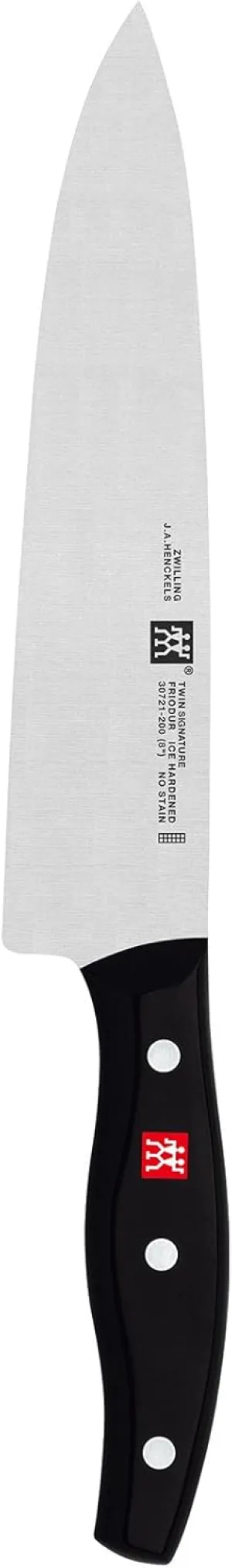 Zwilling J.A. Henckels Twin Signature, Chef Knife, Kitchen Knife, German Knife, 8 Inch, Stainless Steel, Black